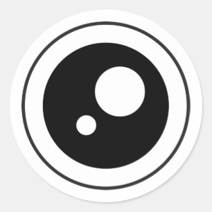 Sticker Rond OEil de caricature 01