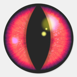 Sticker Rond Oeil de dragons rouges