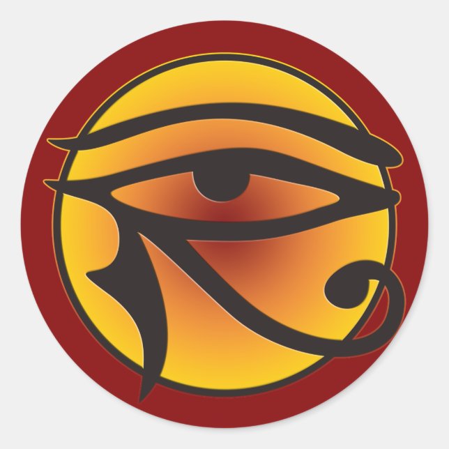 Sticker Rond OEil de lune de Horus | rouge foncé (Devant)