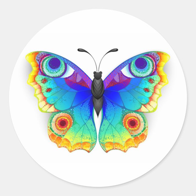 Sticker Rond Oeil de paon arc-en-ciel (Devant)
