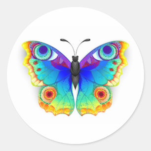Sticker Rond Oeil de paon arc-en-ciel