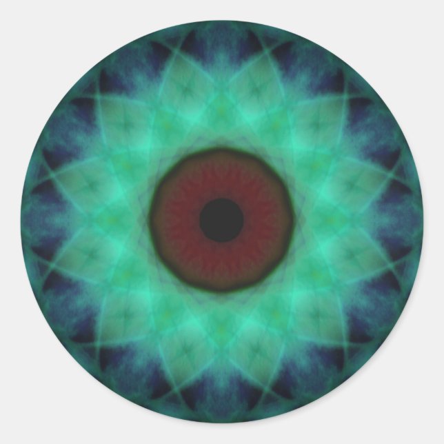 Sticker Rond Oeil mal Turquoise (Devant)