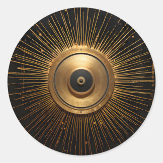 Sticker Rond Oeil occulte noir et or