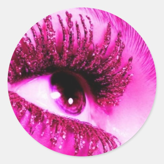 Sticker Rond Oeil rose (Devant)