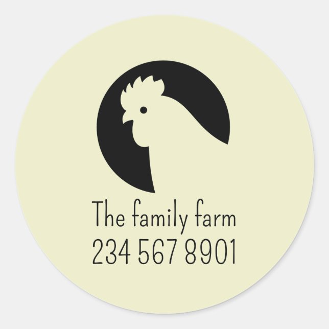 Sticker Rond OEuf de poulet simple Personnalisé (Devant)
