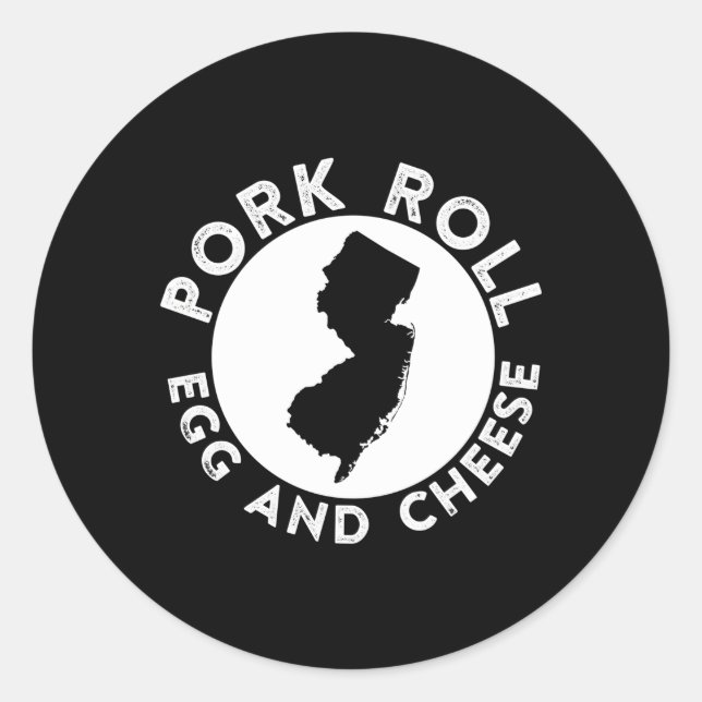Sticker Rond Oeuf De Rouleau De Porc Et Fromage Authentique Nj  (Devant)