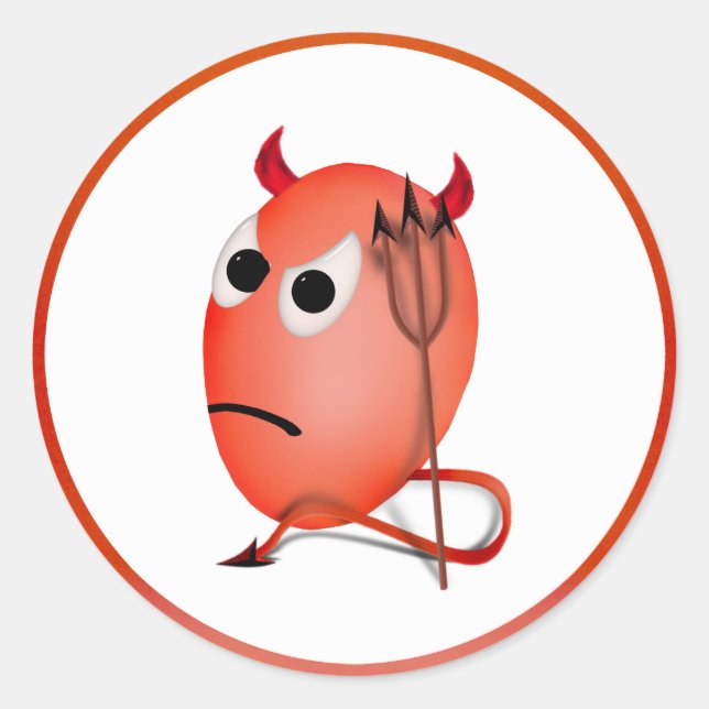 Sticker Rond OEuf du diable de la grenouille (Devant)