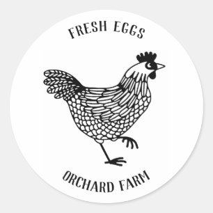 Sticker Rond OEuf Hen