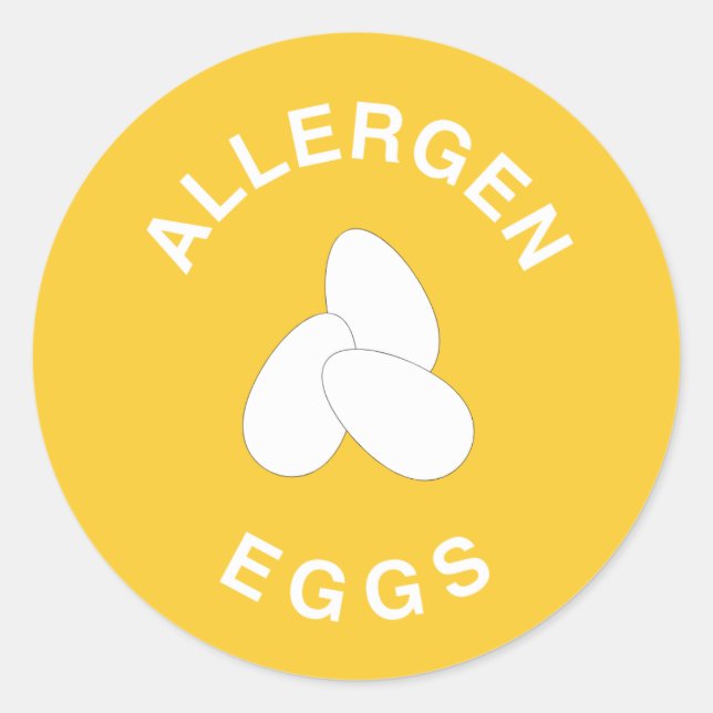 Sticker Rond OEufs Avertissement d'allergie (Devant)