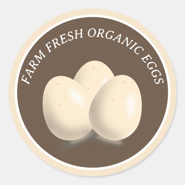 Sticker Rond Oeufs Biologiques Fraîches À Vendre (Devant)