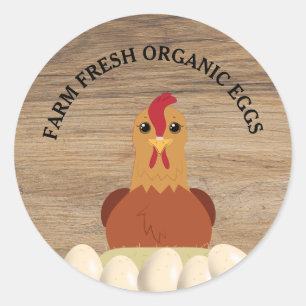 Sticker Rond OEufs biologiques frais de ferme
