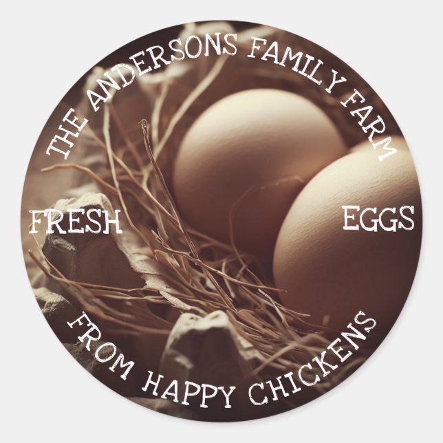 Sticker Rond Oeufs dans un nid Photo personnalisée Modèle mou (Devant)