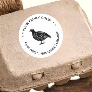 Sticker Rond Oeufs de caille frais de la ferme