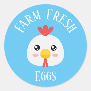 Sticker Rond Oeufs frais de ferme
