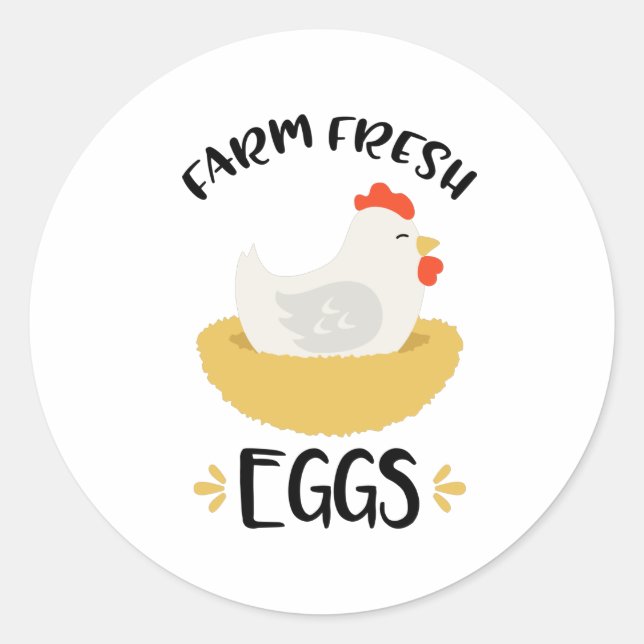 Sticker Rond Oeufs frais de ferme (Devant)