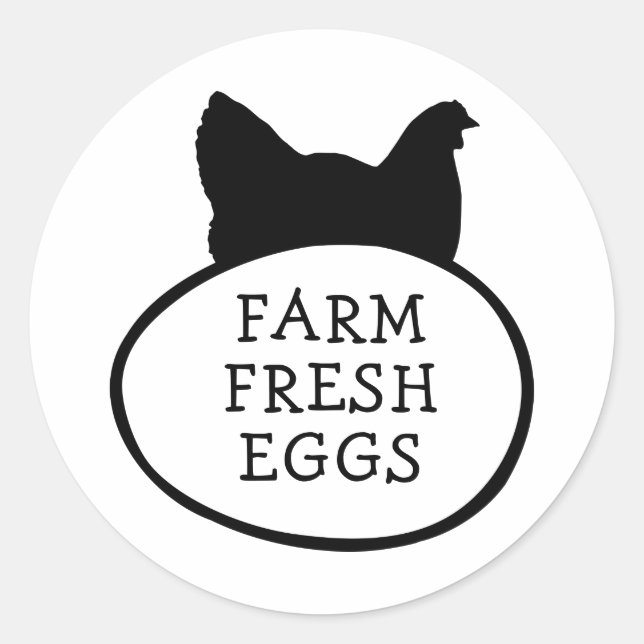 Sticker Rond Oeufs frais de ferme (Devant)
