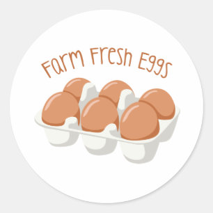 Sticker Rond Oeufs frais de ferme