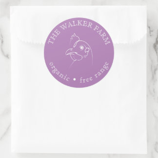 Sticker Rond Oeufs frais de la ferme de poulet esquissés
