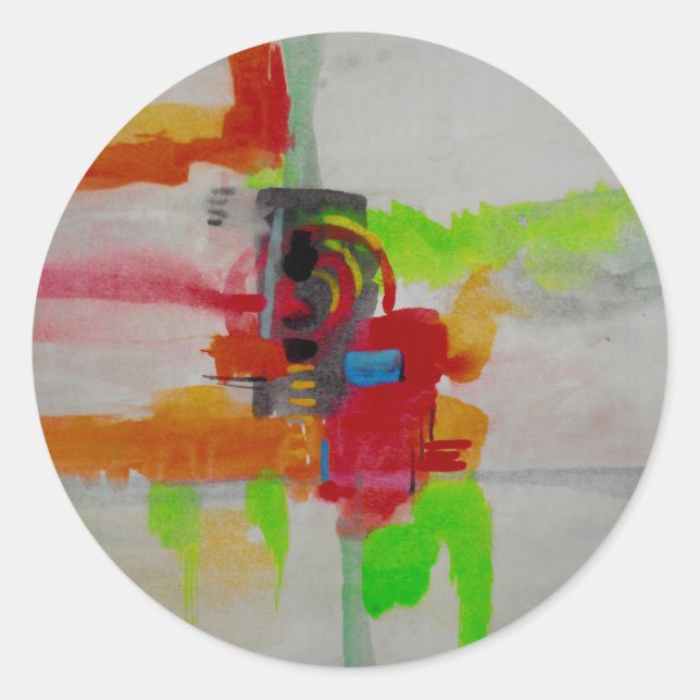 Sticker Rond Oeuvre Abstraite originale (Devant)