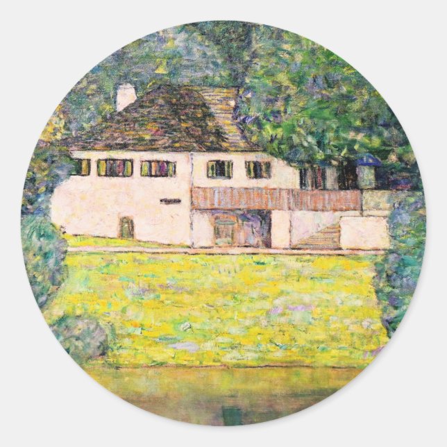 Sticker Rond OEuvre d'art de Gustav Klimt - Litzlbergkeller, (Devant)