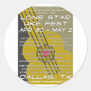 Sticker Rond OEuvre d'art de la Fête Uke Star Lone