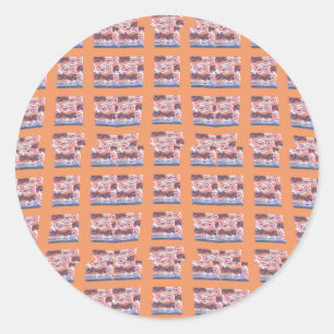 Sticker Rond Oeuvre d'art unique et élégante pour tous les âges