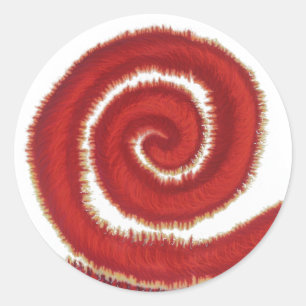 Sticker Rond Oeuvre de 1ère racine Chakra Red Spiral #1