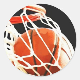 Sticker Rond Oeuvre de basket-ball
