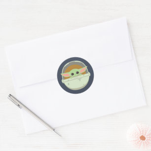 Sticker Rond Oeuvre de Bassinet mignonne pour enfants