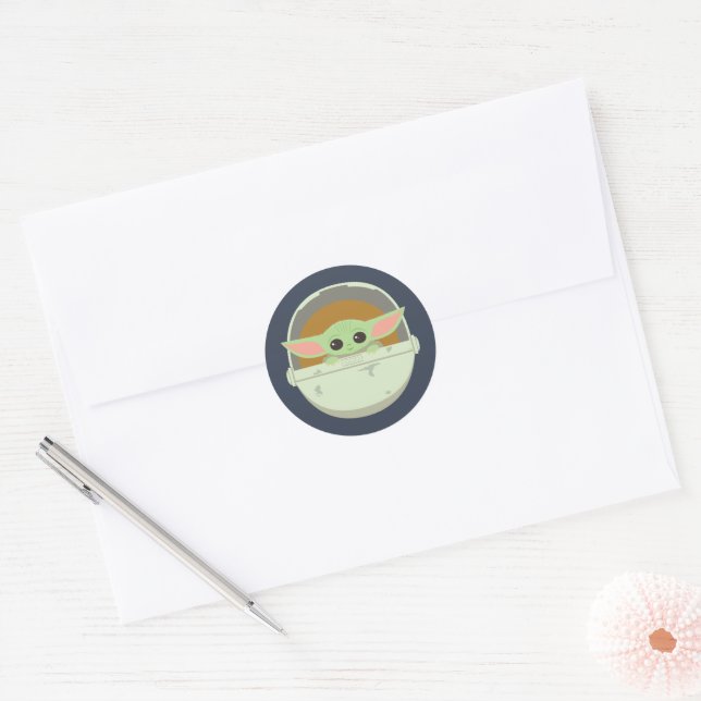 Sticker Rond Oeuvre de Bassinet mignonne pour enfants (Enveloppe)