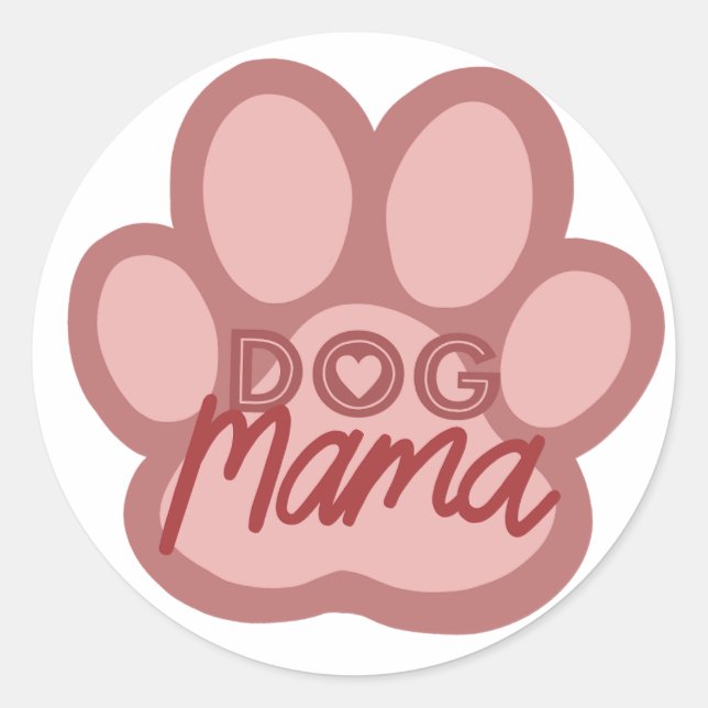 Sticker Rond Oeuvre de la maman du chien - Maman marionnette (Devant)