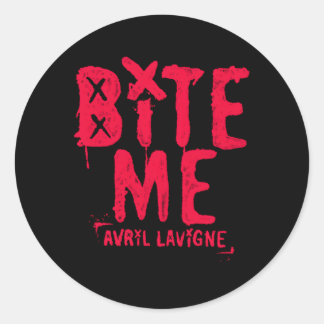 Sticker Rond Officiel Avril Lavigne Red Bite Me