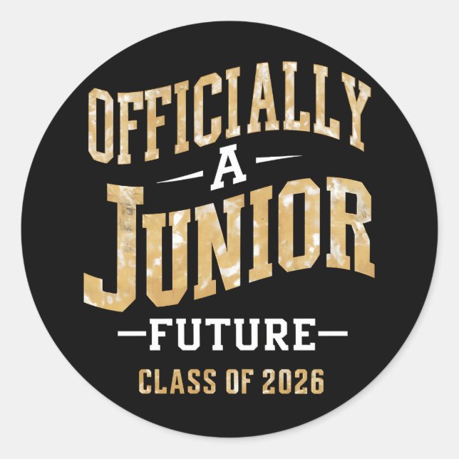 Sticker Rond Officiellement A Junior Future Class de 2026 (Devant)