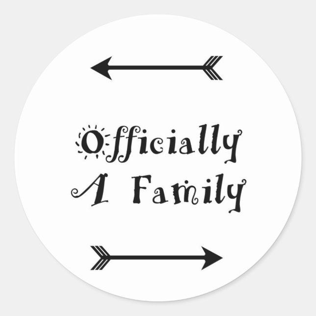 Sticker Rond Officiellement une famille - Jour de l'adoption (Devant)