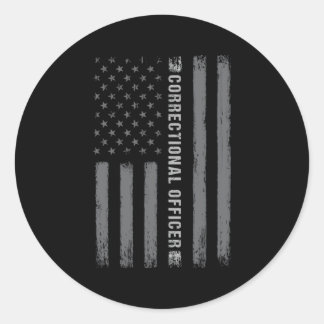 Sticker Rond Officier correctionnel sur le drapeau américain