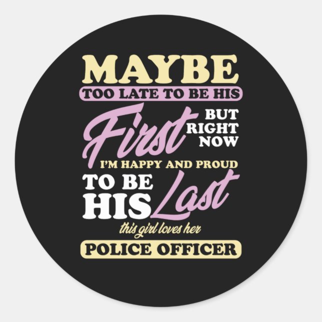 Sticker Rond Officier de police fille femme flic policier cadea (Devant)