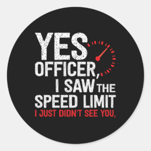 Sticker Rond Officier Vitesse - Pour Les Amateurs De Voiture Am