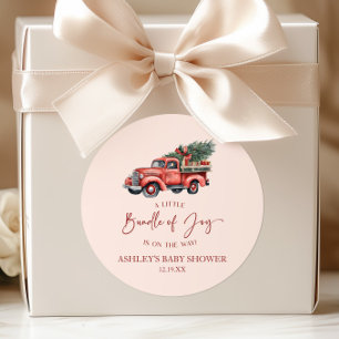 Sticker Rond Offre de Noël de la joie Baby shower de Noël
