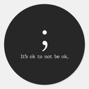 Sticker Rond Offre de soumission du Semicolon de sensibilisatio