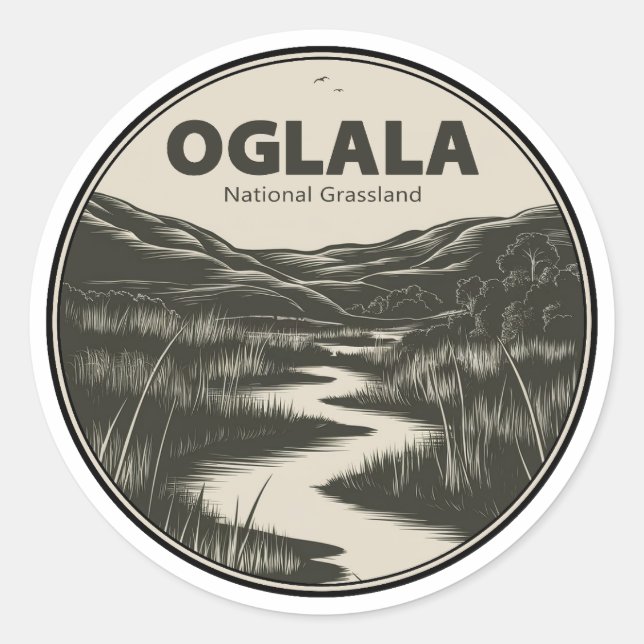 Sticker Rond Oglala National Grassland Nebraska Stream (Devant)