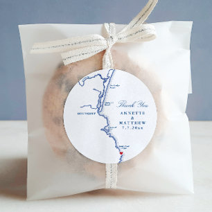 Sticker Rond Ogunquit Maine Wedding Favor Merci