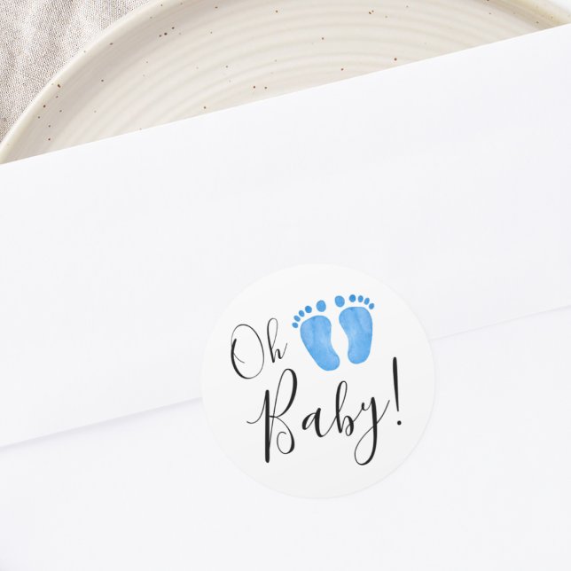 Sticker Rond Oh Baby Blue Feet (Créateur téléchargé)