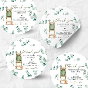 Sticker Rond Oh Baby Boho Eucalyptus Baby shower