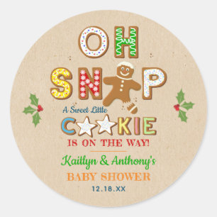 Sticker Rond Oh ! Baby shower de biscuits en pain d'épices