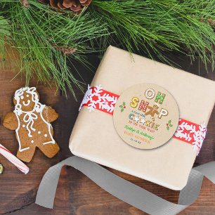 Sticker Rond Oh ! Baby shower de biscuits en pain d'épices