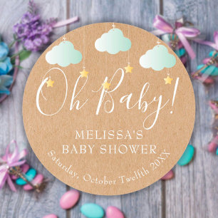 Sticker Rond Oh Bébé Scintille Scintille Bébé Shower / Sprinkle