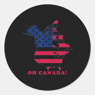 Sticker Rond Oh Canada The 51 State Funny Trump Oh Canada 2025