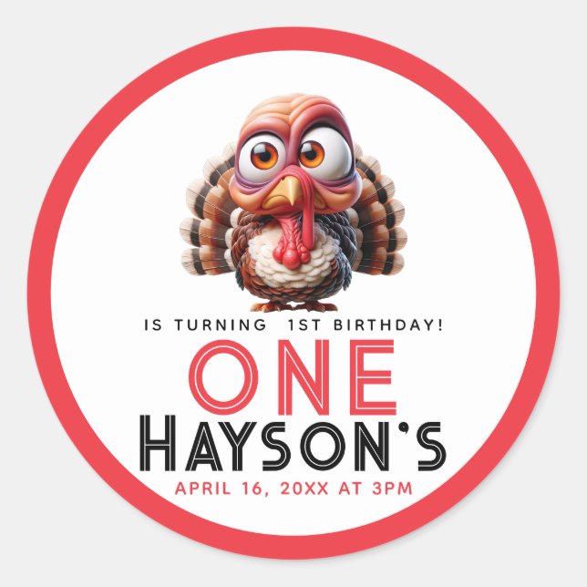 Sticker Rond Oh ce qui est amusant Caricatures Turquie 1er anni (Devant)