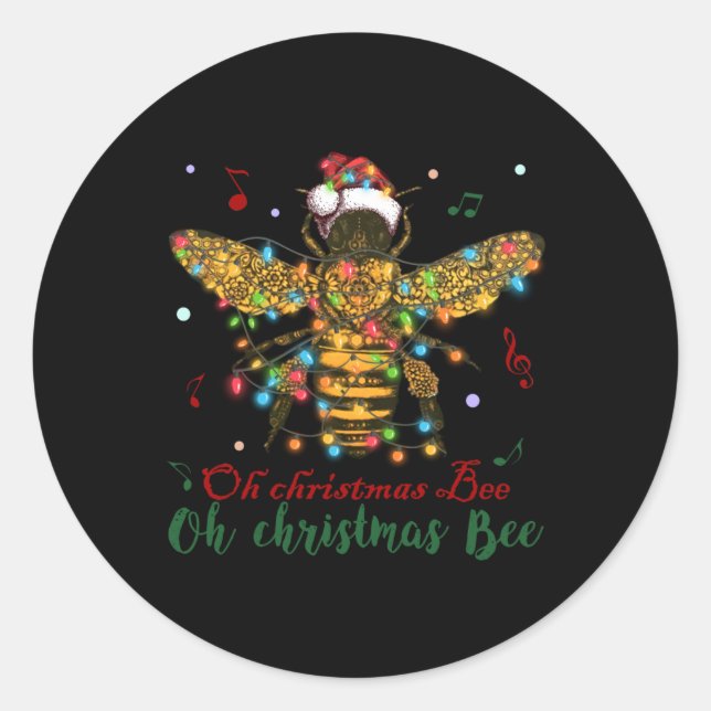 Sticker Rond Oh Christmas Bee | Oh Christmas Bee (Devant)