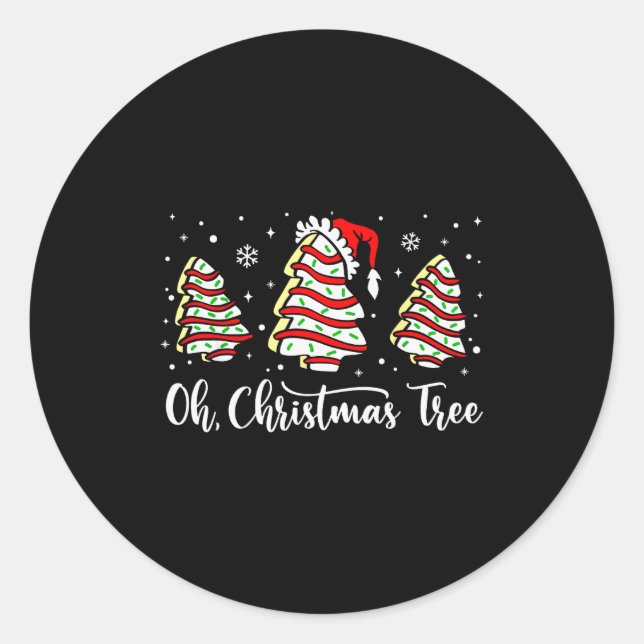 Sticker Rond Oh Christmas Tree Shirt Snack Cake Xmas For Women  (Devant)